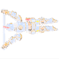 The armour figure holding a human flag