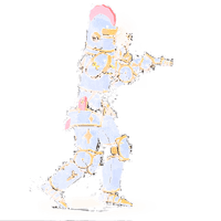 The armour figure shadow boxing